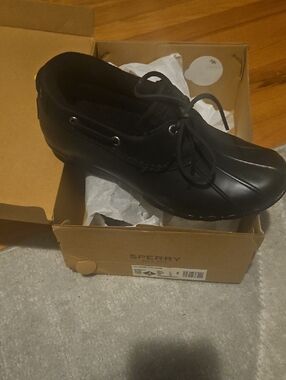 Sperry Women's Black Waterproof Boat Shoe